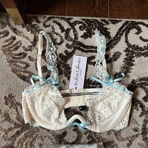 Swirl blue ribbon bra love and lemons brand new with tags